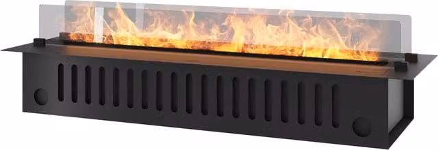 Camino a vapore elettrico da incasso Invapo con LED RGB multicolore, Nero, L 120 cm x P 33 cm x H 48,5 cm