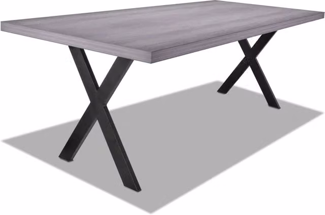 Tavolo da pranzo in legno e metallo con piedi a X neri - 220x100 cm