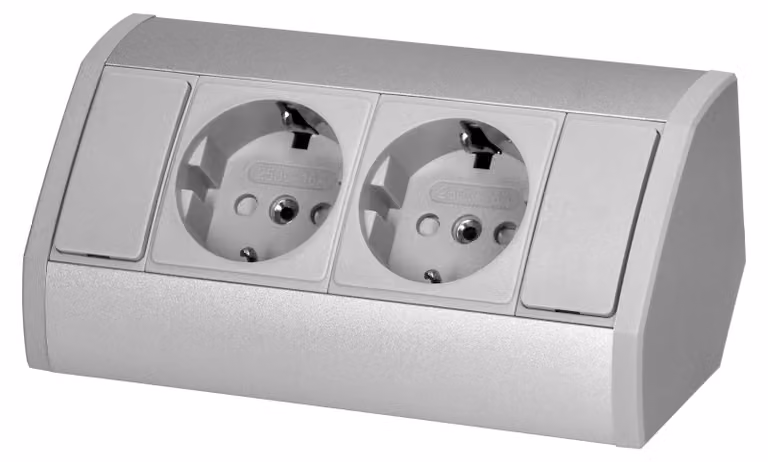 Presa per mobili ORNO 2x2P+Z Schuko, grigio-argento