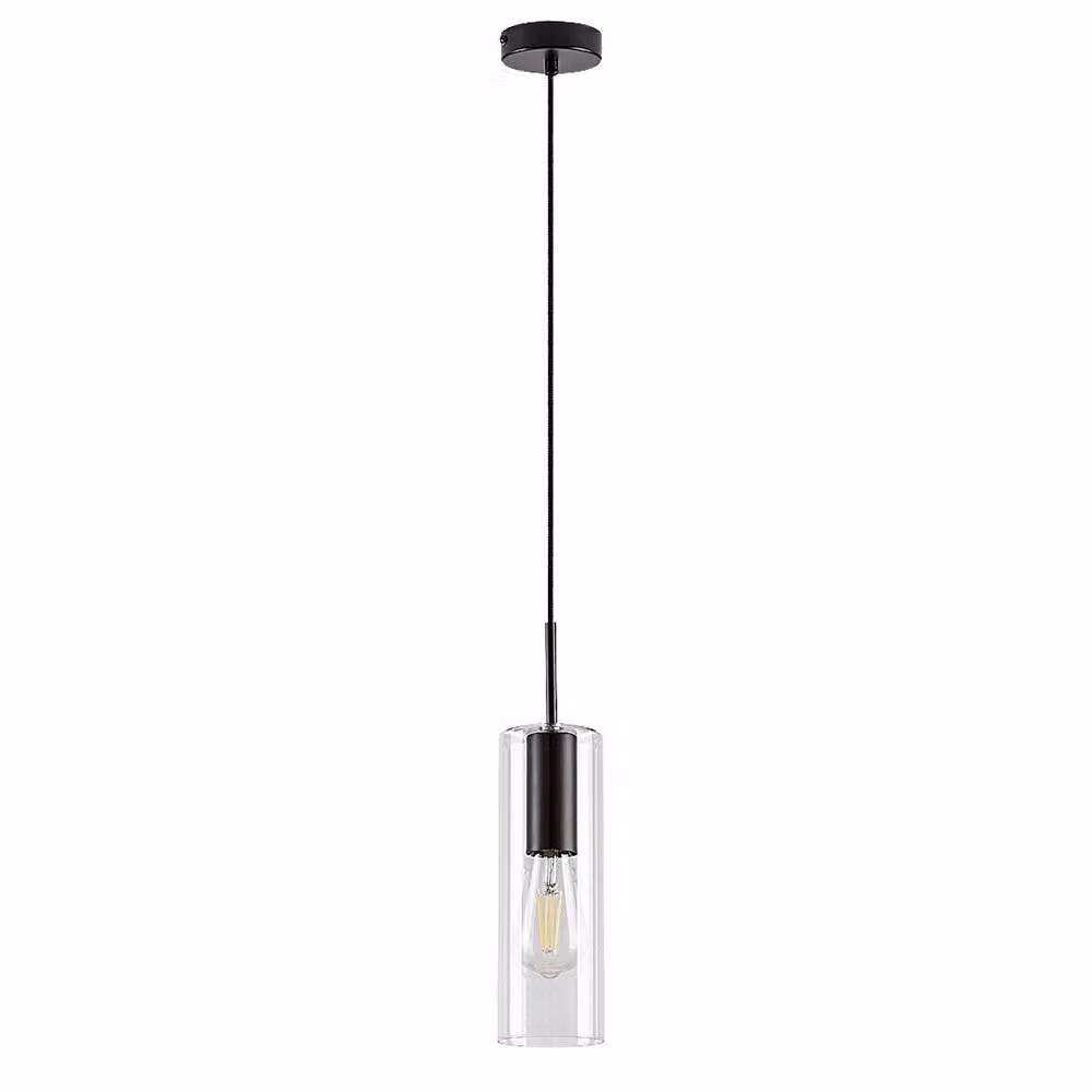 Rabalux 72049 Lampada a sospensione 1 spot Esta, E27, nero, rotonda, moderna, ø90mm