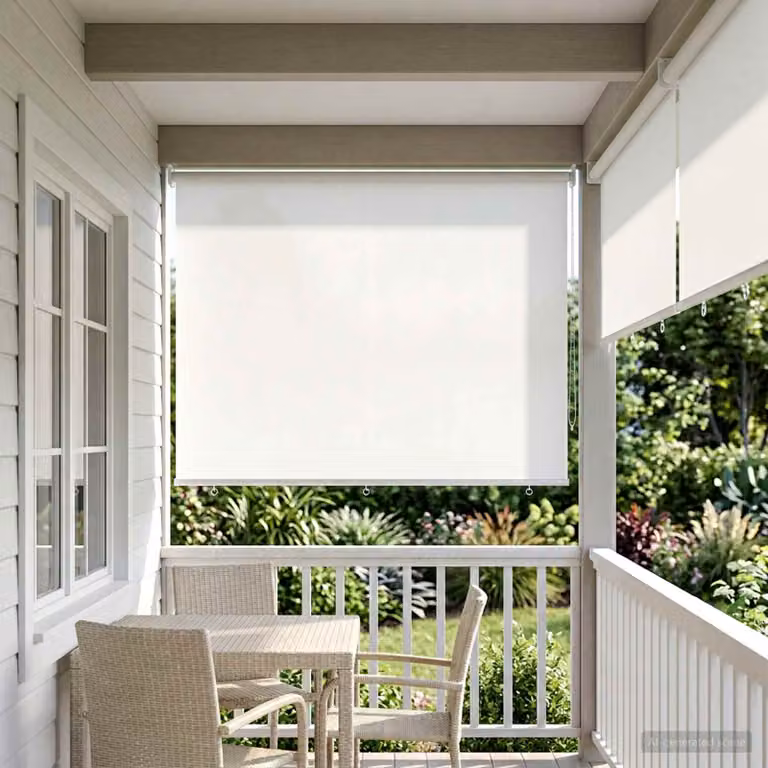 vidaXL Tenda da sole a rullo con protezione UV in poliestere, Bianco, L: 140 cm x H: 180 cm
