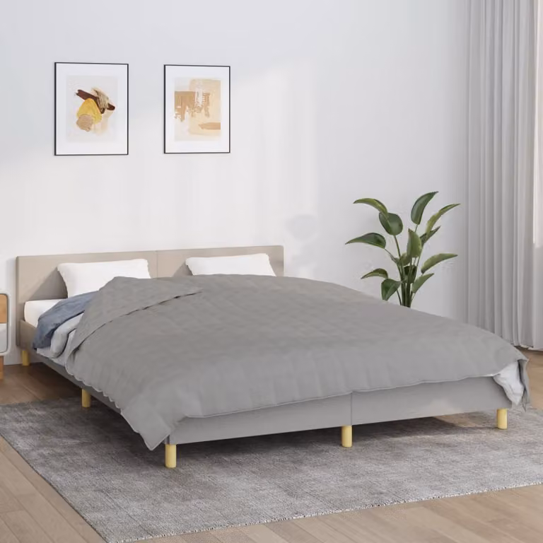 vidaXL Coperta Ponderata Grigia in Microfibra e Cotone, L: 200 cm, P: 230 cm, 9 kg