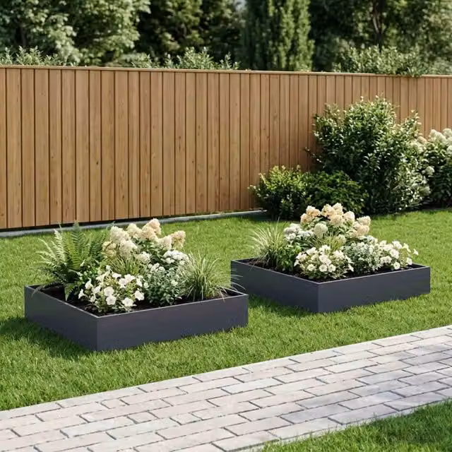 Vaso da giardino 2 pz Antracite 100 x 100 x 20 cm 8005027