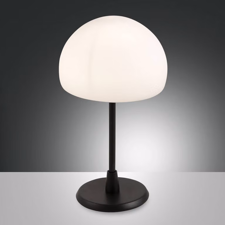 Fabas Luce Lampada da tavolo Gaia, dimmerabile, Nero, Camera da letto, Metallo, Moderno, Lampada da tavolo