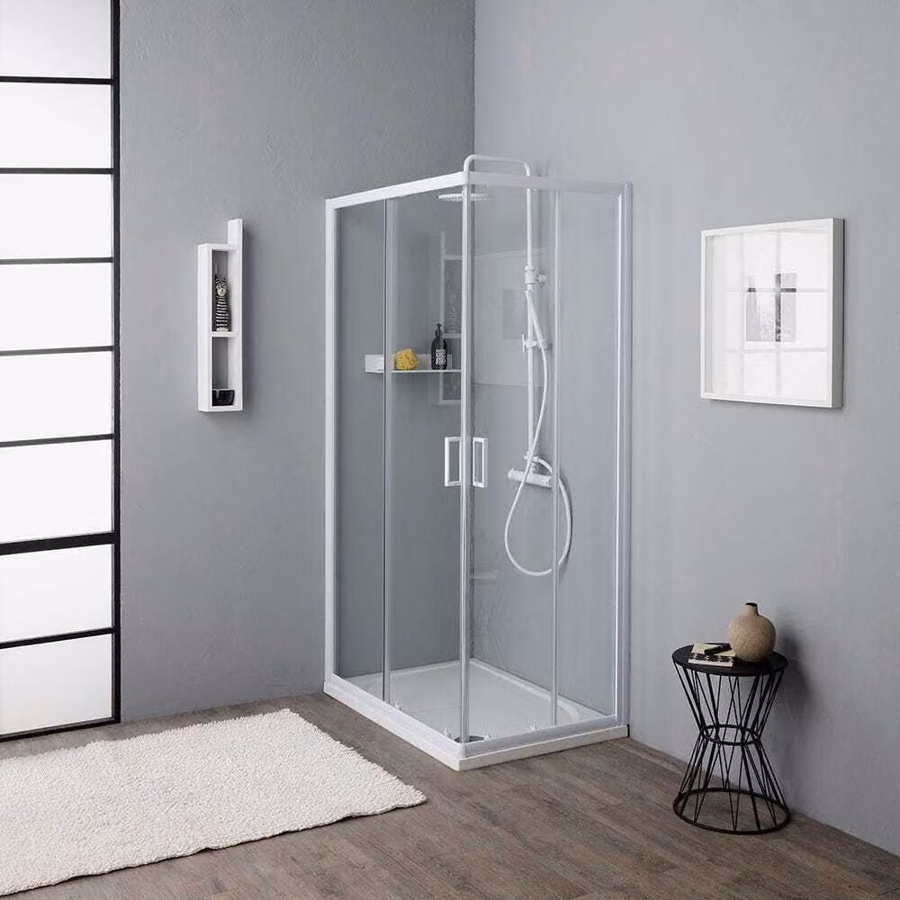 Box doccia con telaio bianco 70x90 cm | Venere