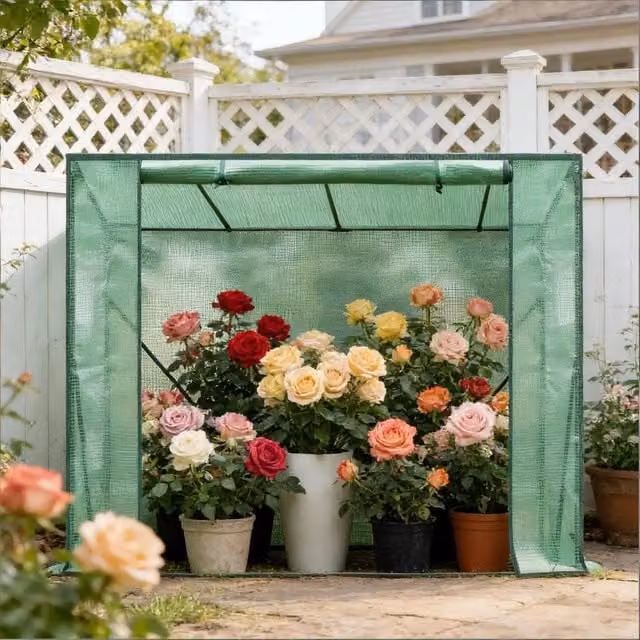 Serra da giardino REDOM in acciaio e PE verde L 200 cm x P 77 cm x H 169 cm