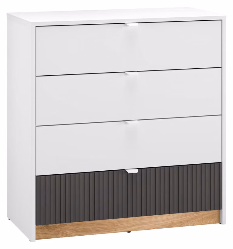 Selsey Torino - Credenza con 4 cassetti, bianca, 82 cm