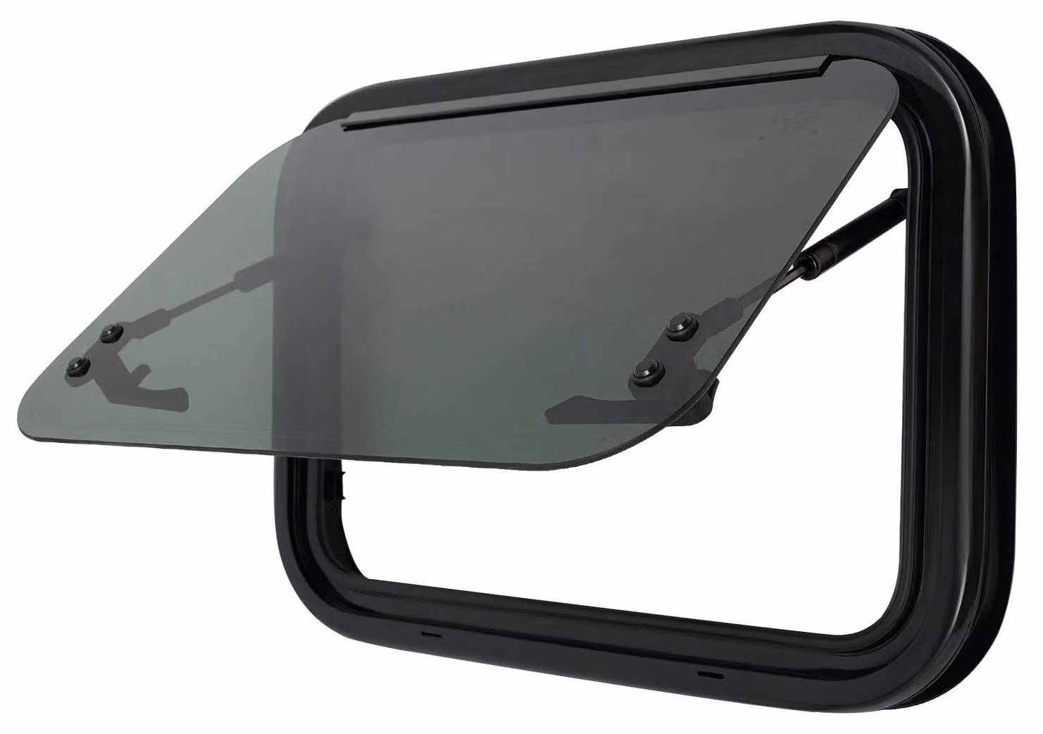 Finestra per camper/roulotte - Finestra scorrevole - 50x35 cm - Finestra di ricambio - Lega di alluminio - Vetro temperato - Nero