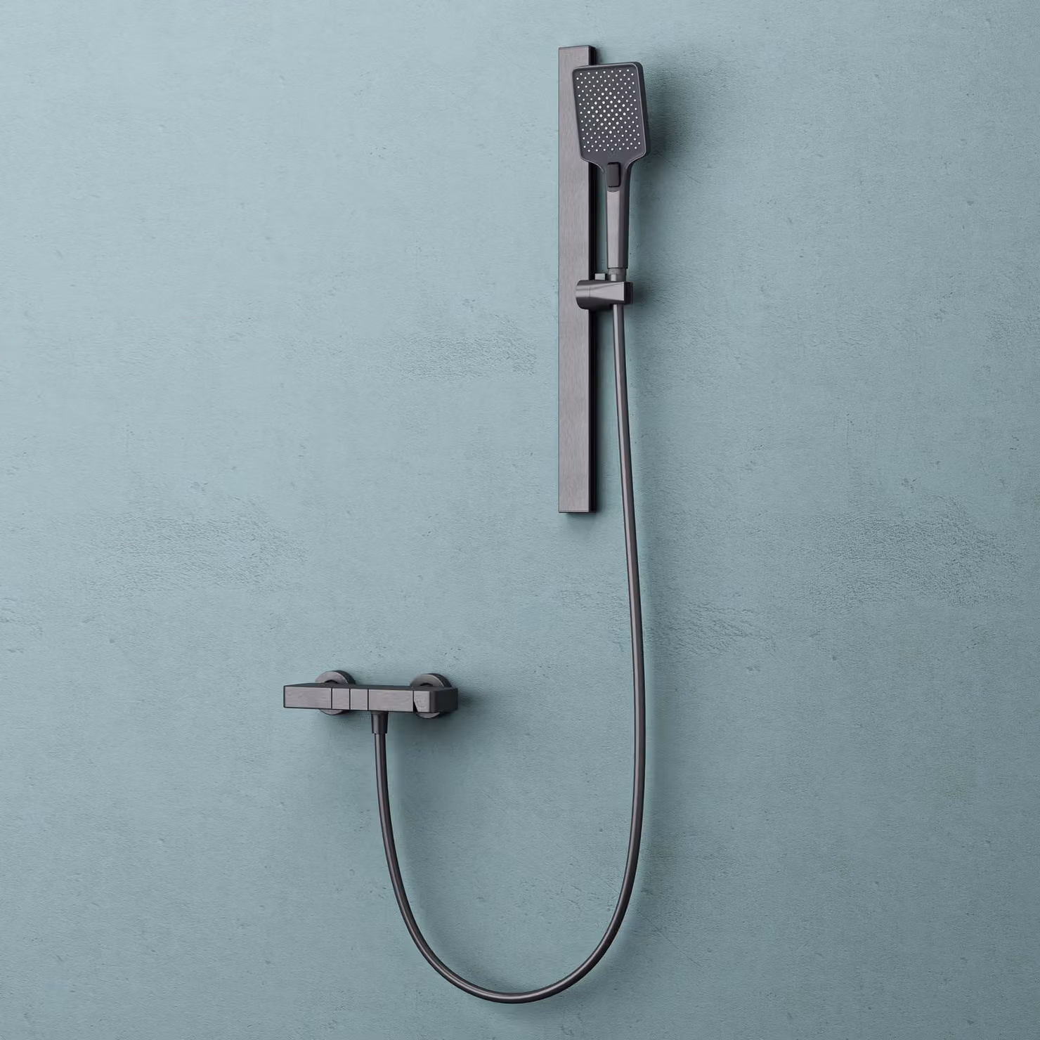 doporro Sistema Doccia da Parete Modulare con Doccetta a Mano 3 Modalitš€ Getto Asta Regolabile 70 cm Grigio Duschsystem10