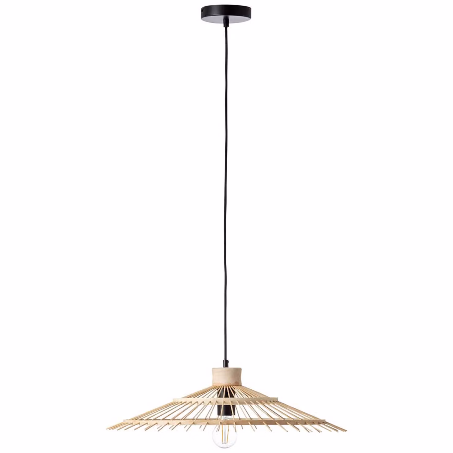Lampada a sospensione Pirae 1flg nero/naturale