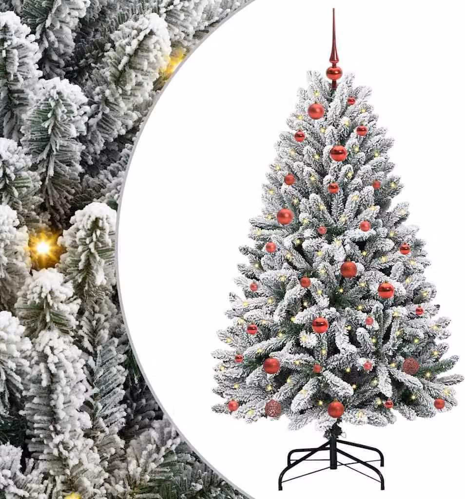 Albero di Natale artificiale con 150 LED Verde e Bianco 150 cm