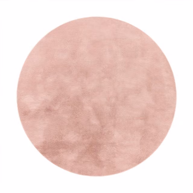 Tappeto rotondo Solina rosa in poliestere lavabile e antiscivolo Diametro: 80 cm – 1