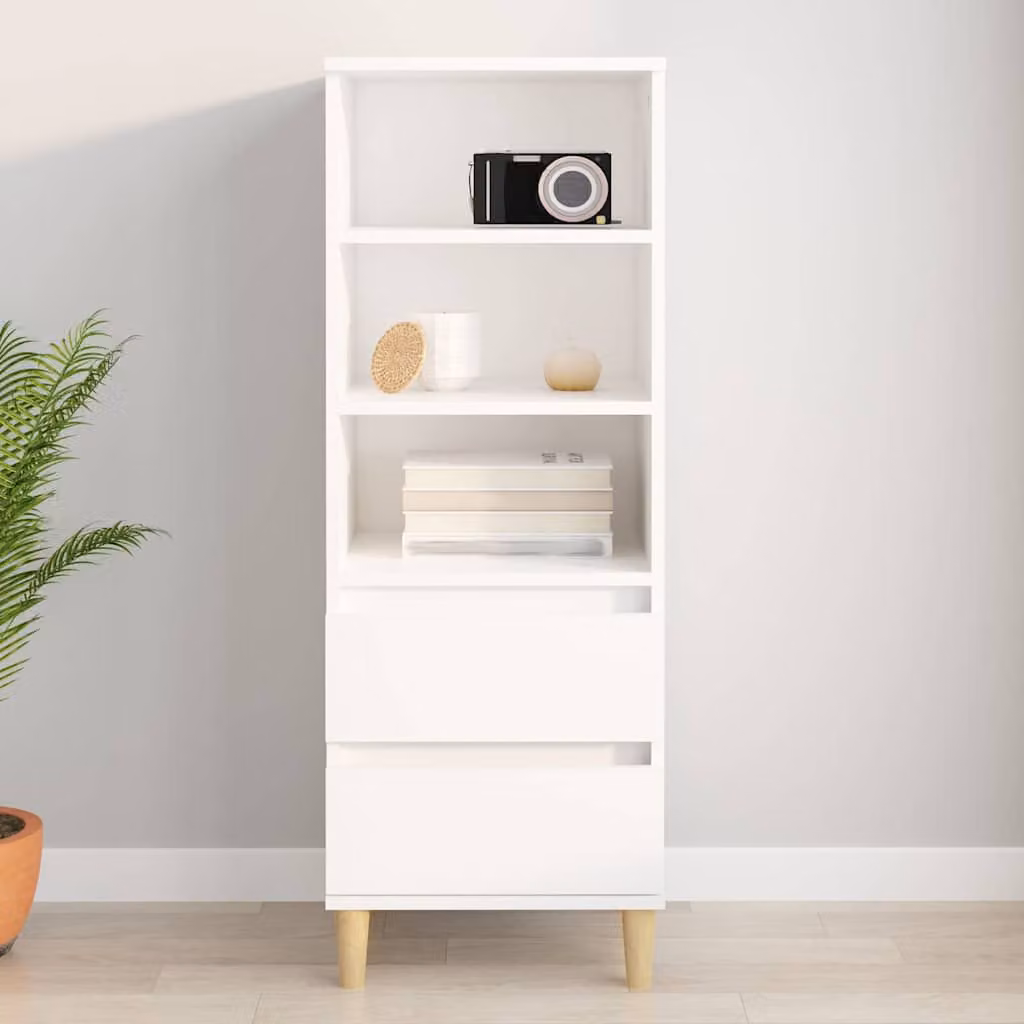 Credenza vidaXL in legno multistrato bianca, L 40 cm x P 36 cm x H 110 cm