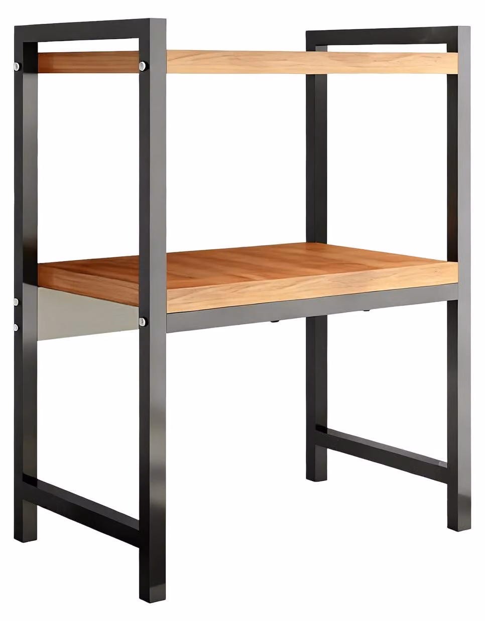 Ripiano per microonde - Organizzazione per la cucina - 3 livelli - Aspetto legno - Struttura in metallo nero - Ideale per spezie e utensili da cucina - Senza cassetti