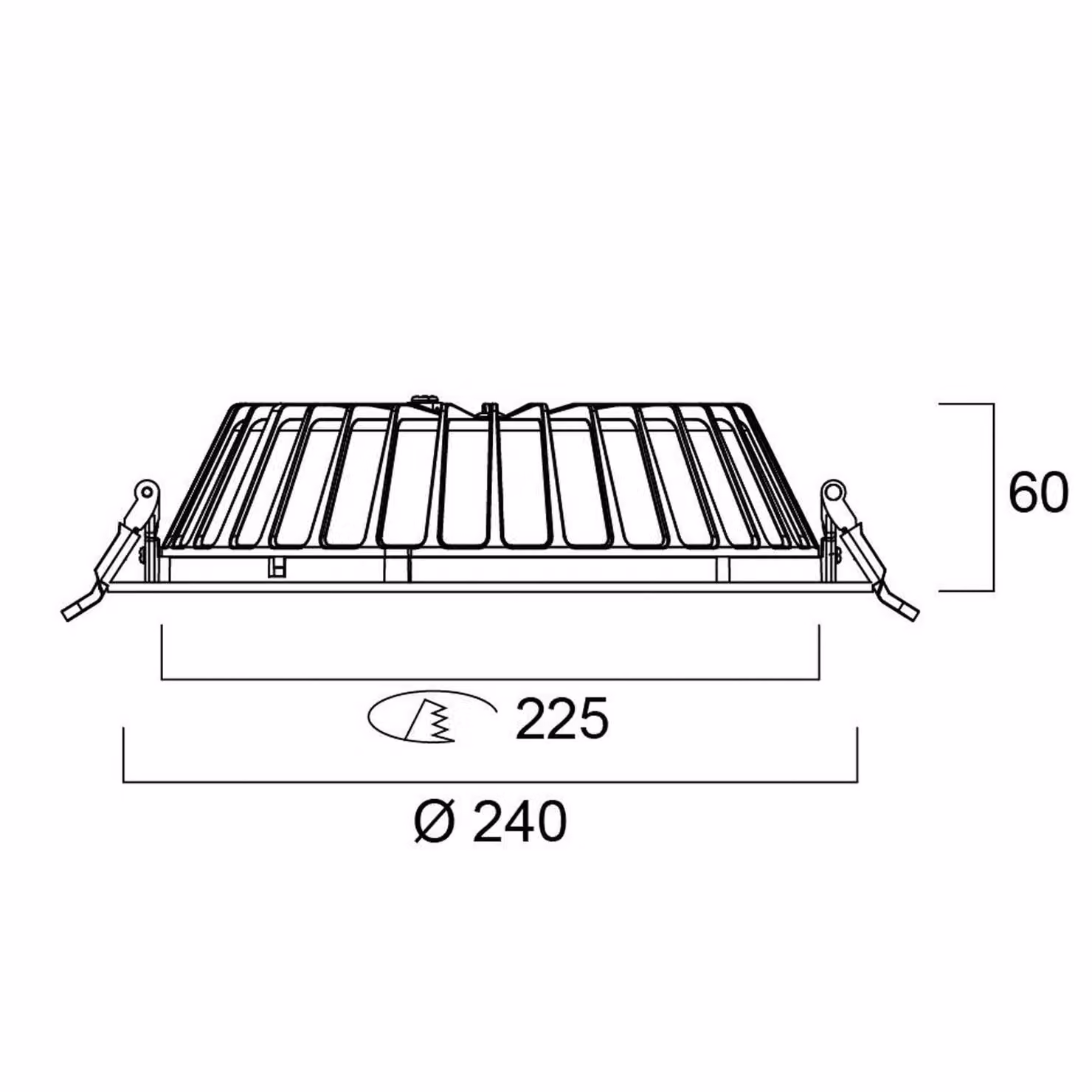 Sylvania Faretto a LED Insaver Slim, Ø 22,5 cm, 840 Slim, Bianco / Opale, Studio / Ufficio, Alluminio