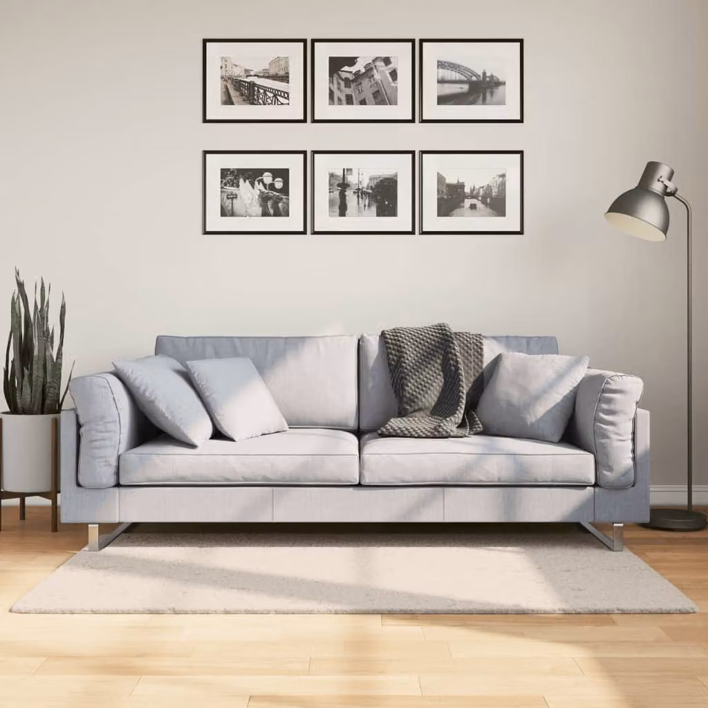 vidaXL Tappeto a Pelo Corto HUARTE Beige, Lavabile e Antiscivolo, L 80 x P 150 cm