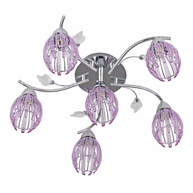 Plafoniera EZZO HS 6xG9/33(40W), cromo/viola L: 425, H: 200, dimmerabile