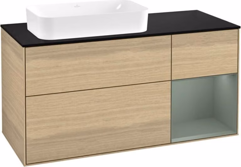 V&B Finion, mobiletto 120x60 cm, Reg re Oli. m Lac, impiallacciato rovere