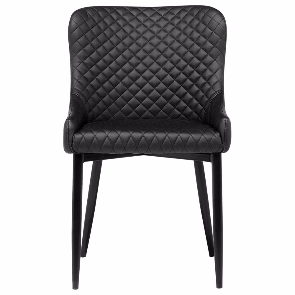 Set di 2 sedie da pranzo Beliani in ecopelle nera stile glamour geometrico – 2