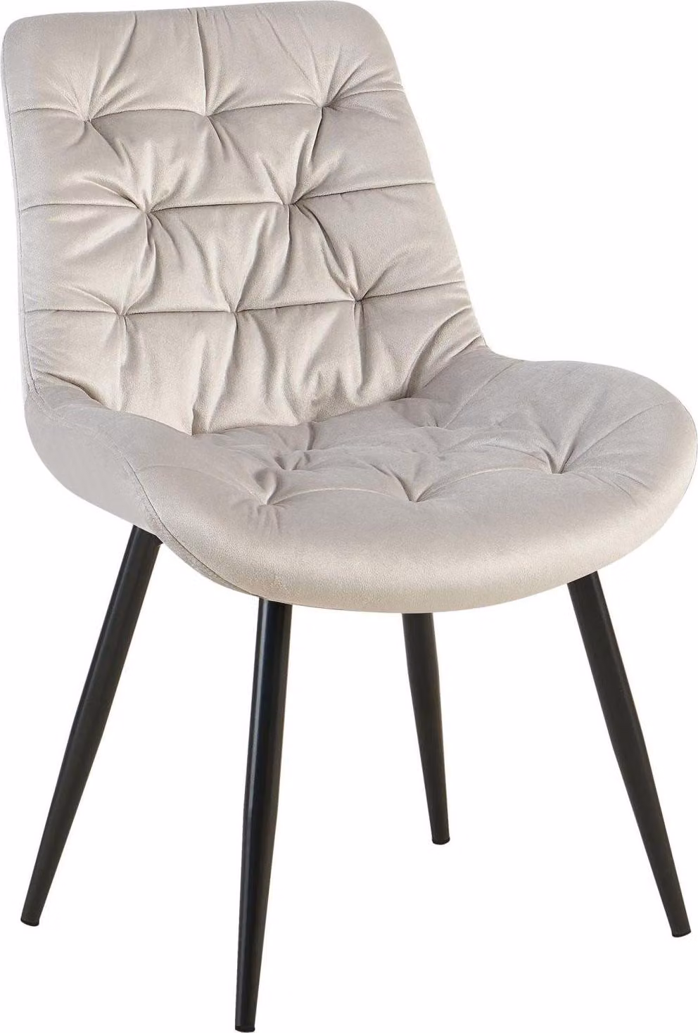 Sedia da sala da pranzo, poltrona in velluto, elevato comfort di seduta - look senza tempo, colore: grigio