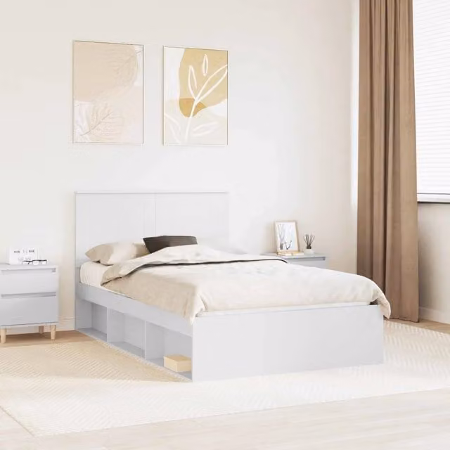Struttura del letto Bianco 120 x 200 cm Pino massello 3409381