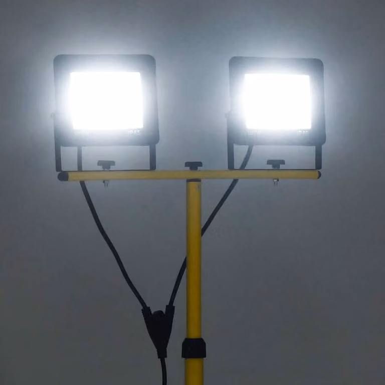 vidaXL Proiettore LED con stativo 2x100 W bianco freddo