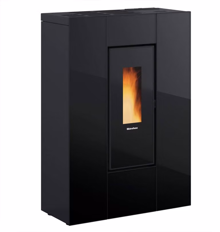 Extraflame Nordica Stufa A Pellet Canalizzata Slim Marilena Plus Crystal 5.0 AD 8 kW 230 m³ Finitura Fumé