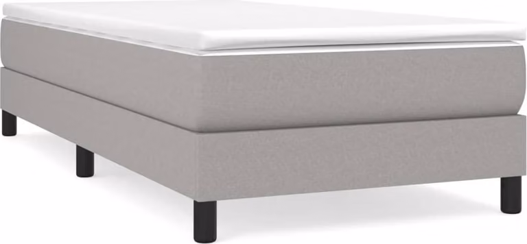 Giroletto a Molle con Materasso Grigio Chiaro 90x200 cm Tessuto