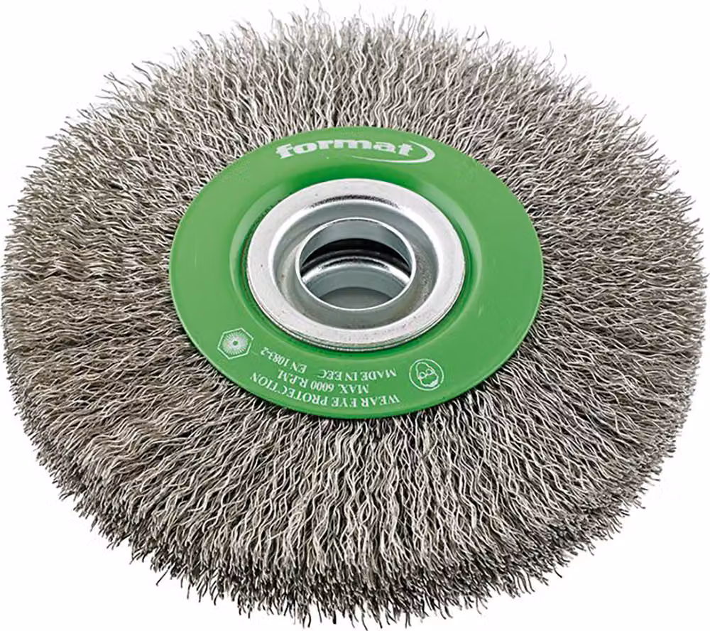 Formato spazzola rotonda in acciaio inox 125x22 mm