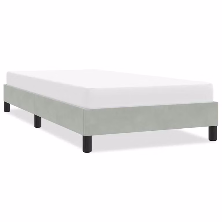 vidaXL Giroletto senza Materasso in Velluto Grigio Chiaro L/P/H: 100 x 223 x 25 cm