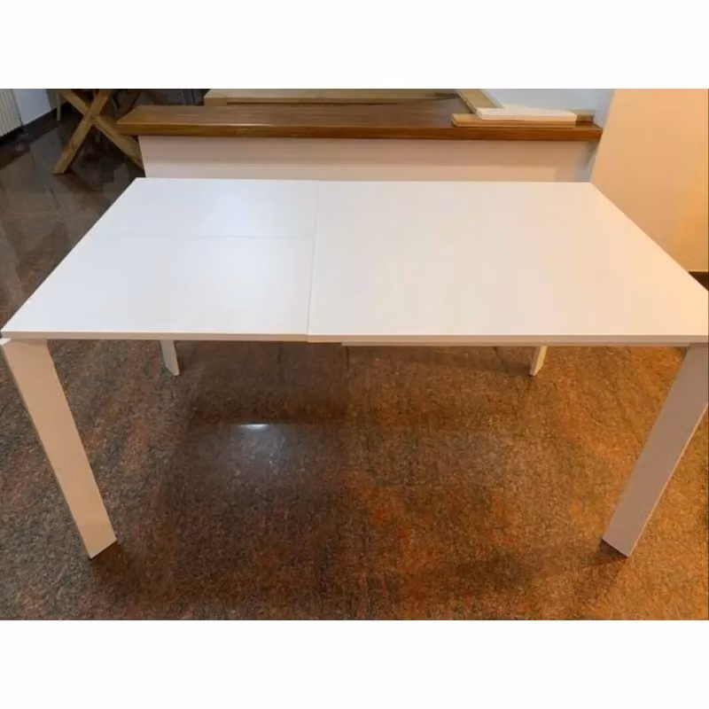 Tavolo moderno allungabile Mobili 2G in legno bianco frassino L: 90 cm, P: 90 cm, H: 78 cm – 4