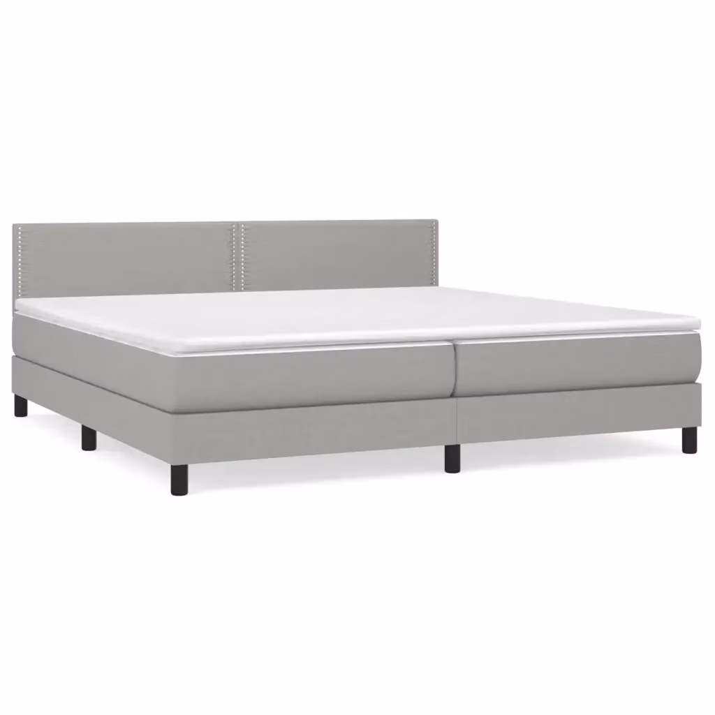 Letto Ibrido con Giroletto a Molle e Materasso vidaXL Grigio Chiaro e Bianco L/P/H: 200 x 200 x 25 cm – 2