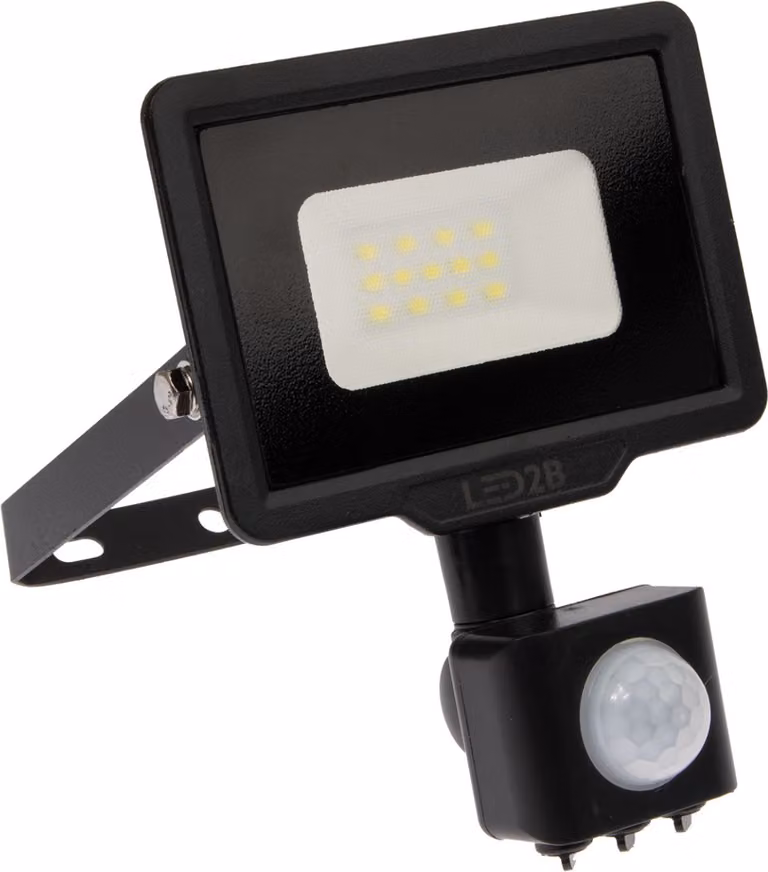 Proiettore LED 10W 800lm 6000K IP44 nero con sensore di movimento LED2B KOBI MHC