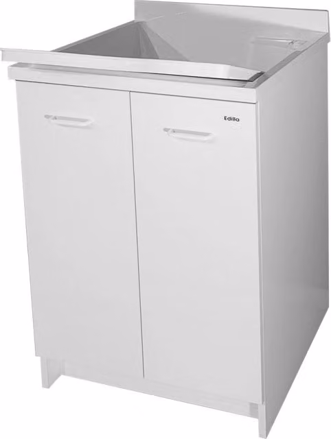 Mobile Lavatoio 60x60x85cm 2 Ante Asse in Termoplastico Montegrappa Edilla Bianco con Cesto