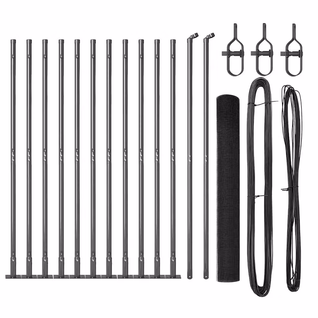 Recinzione metallica saldata Videx in acciaio e PVC con base in cemento, colore grigio, L: 25 m, H: 1,2 m – 2