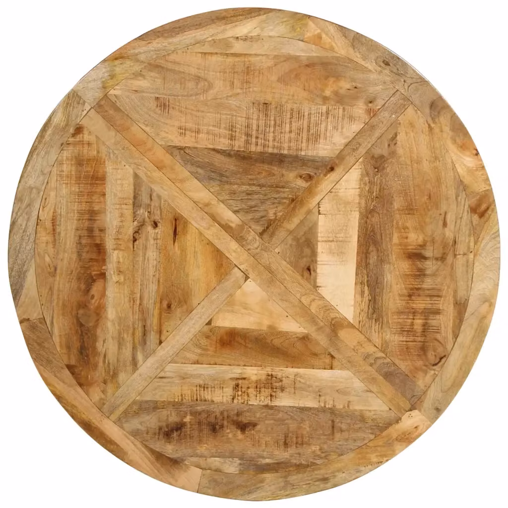 Tavolo da pranzo rotondo vidaXL in legno di mango marrone con struttura a X Ø 110 x H 75 cm – 2