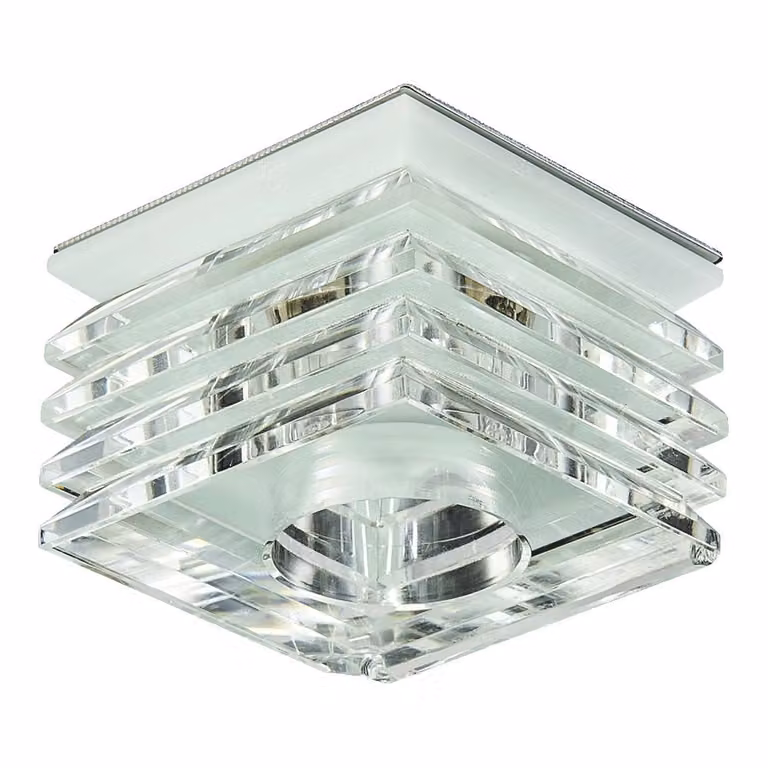 Plafoniera ELEGANT GLASS FIX downlight G9/33W, bianco latte/chiaro/cromo L: 70, L: 50, H: 70, dimmerabile