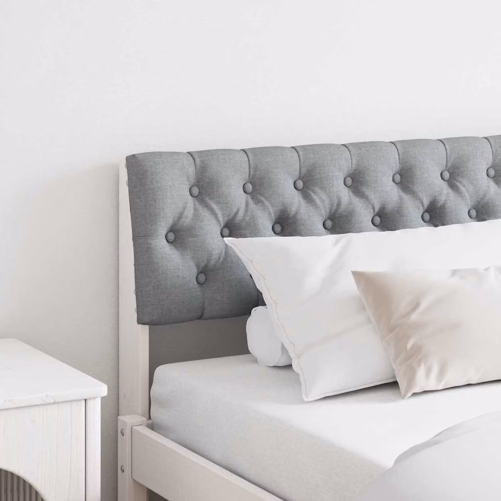 Testiera imbottita vidaXL in pino massello Grigio, Larghezza: 180 cm