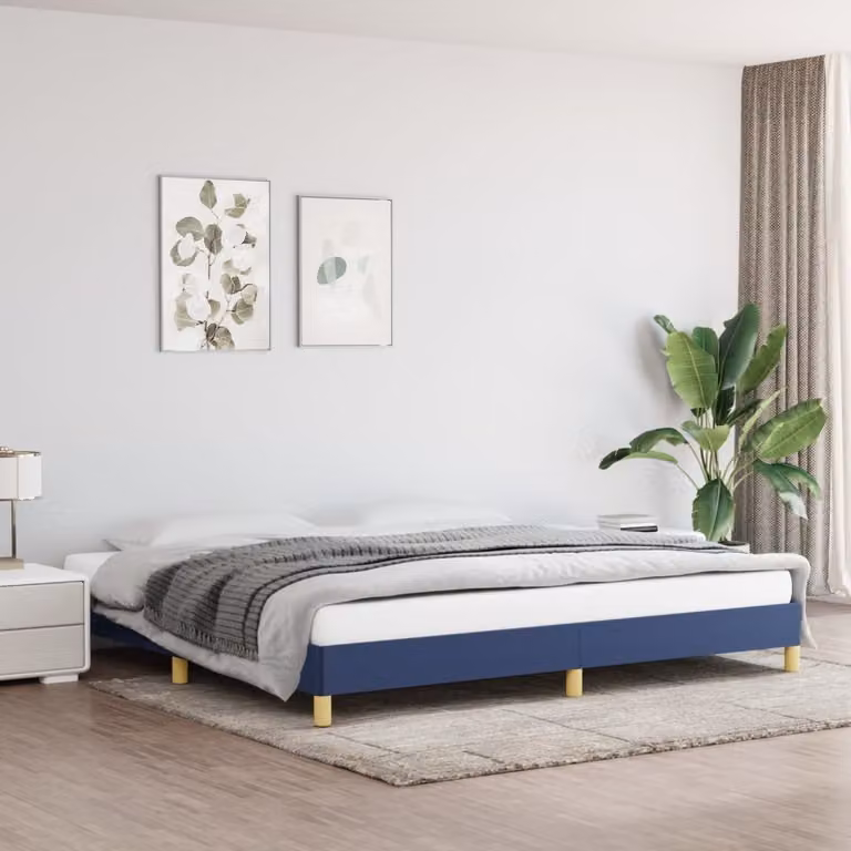 The Living Store Rete da letto blu 200x200 cm Tessuto