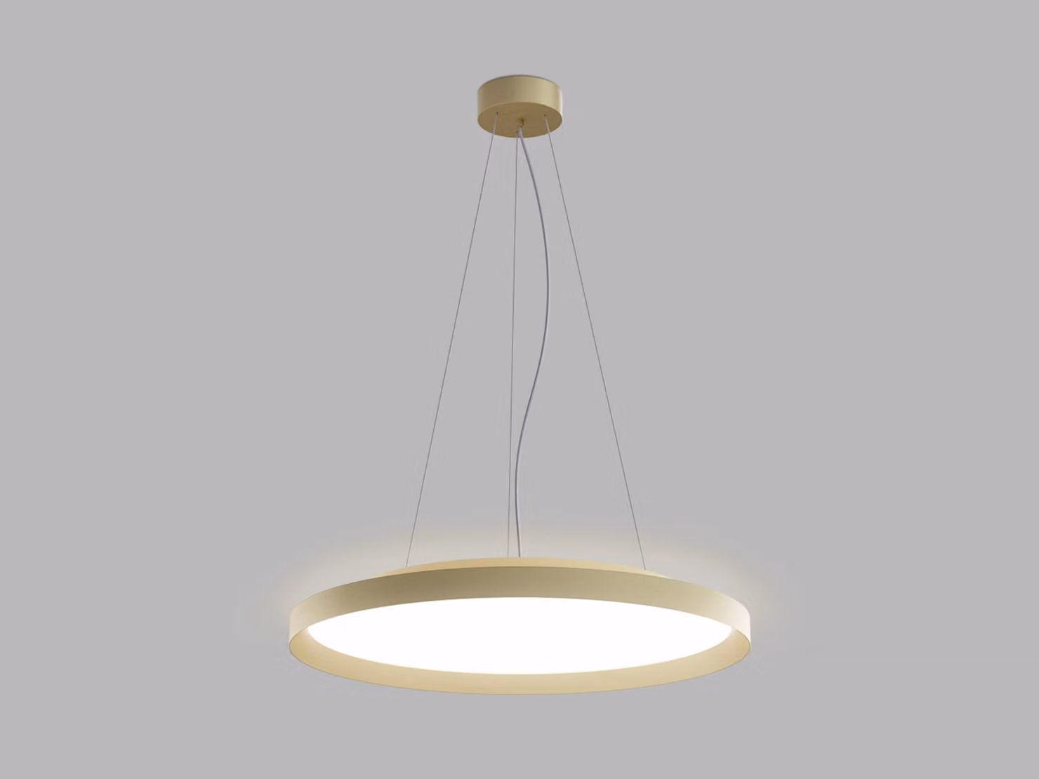 Apparecchio LED a sospensione MOON P/N-Z CRI90 aura dimmerabile, Variante: MOON P/N-Z, Ø 600 mm, 60 W, 4200 lm, oro, 2CCT, TRIAC