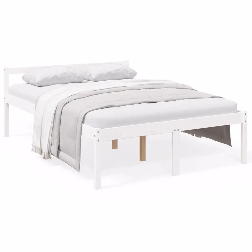 Letto per anziani vidaXL in legno di pino bianco L 120 x P 200 cm – 2