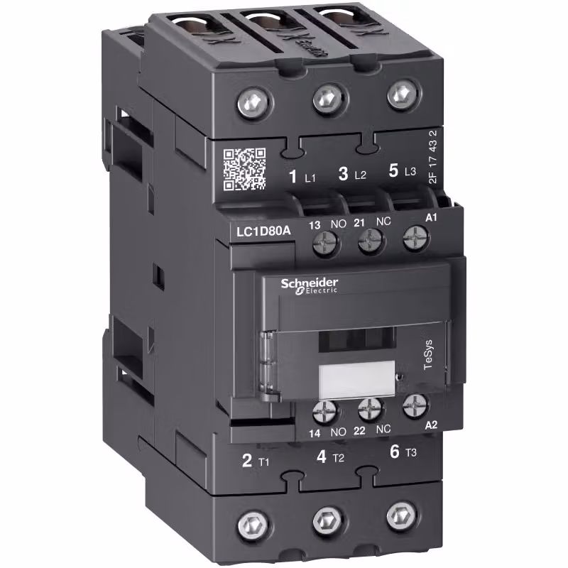 Contattore Schneider Electric LC1D 3p, +1S+1Ö, 37 kW, 80 A, 400 V AC3, bobina 230 V AC LC1D80AP7