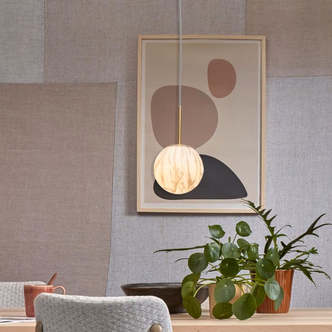 si tratta di RoMi - Lampada a sospensione Carrara - Oro/Bianco - Ø28cm Lampada a sospensione - Lampada da tavolo - Lampada da salotto - Lampada da camera da letto - Soggiorno