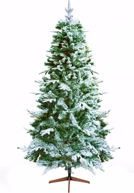 Albero di Natale Frankystar con effetto innevato, verde e bianco, in PE e PVC, ø 114 cm, H 240 cm