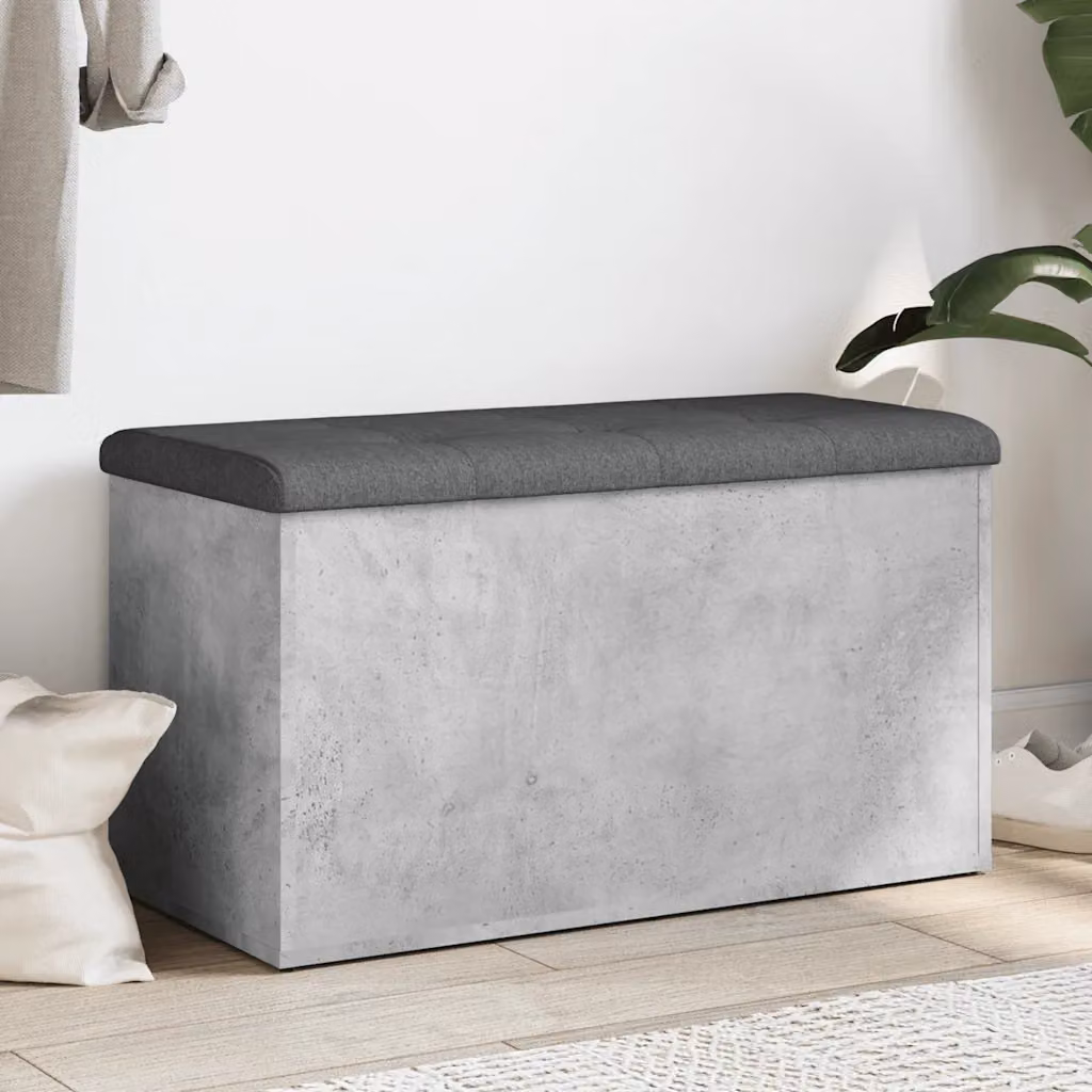 vidaXL Scarpiera Panca Portaoggetti Moderna Grigia in Legno e MDF L: 82 cm, P: 42 cm, H: 45 cm