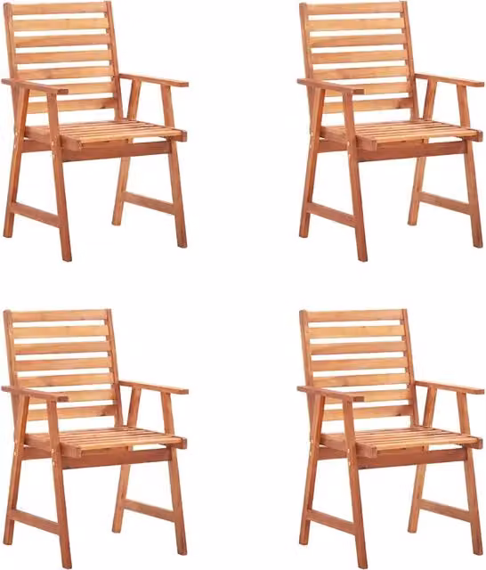 Sedie da Pranzo da Esterni con Cuscini 4 pz Massello di Acacia 3078323