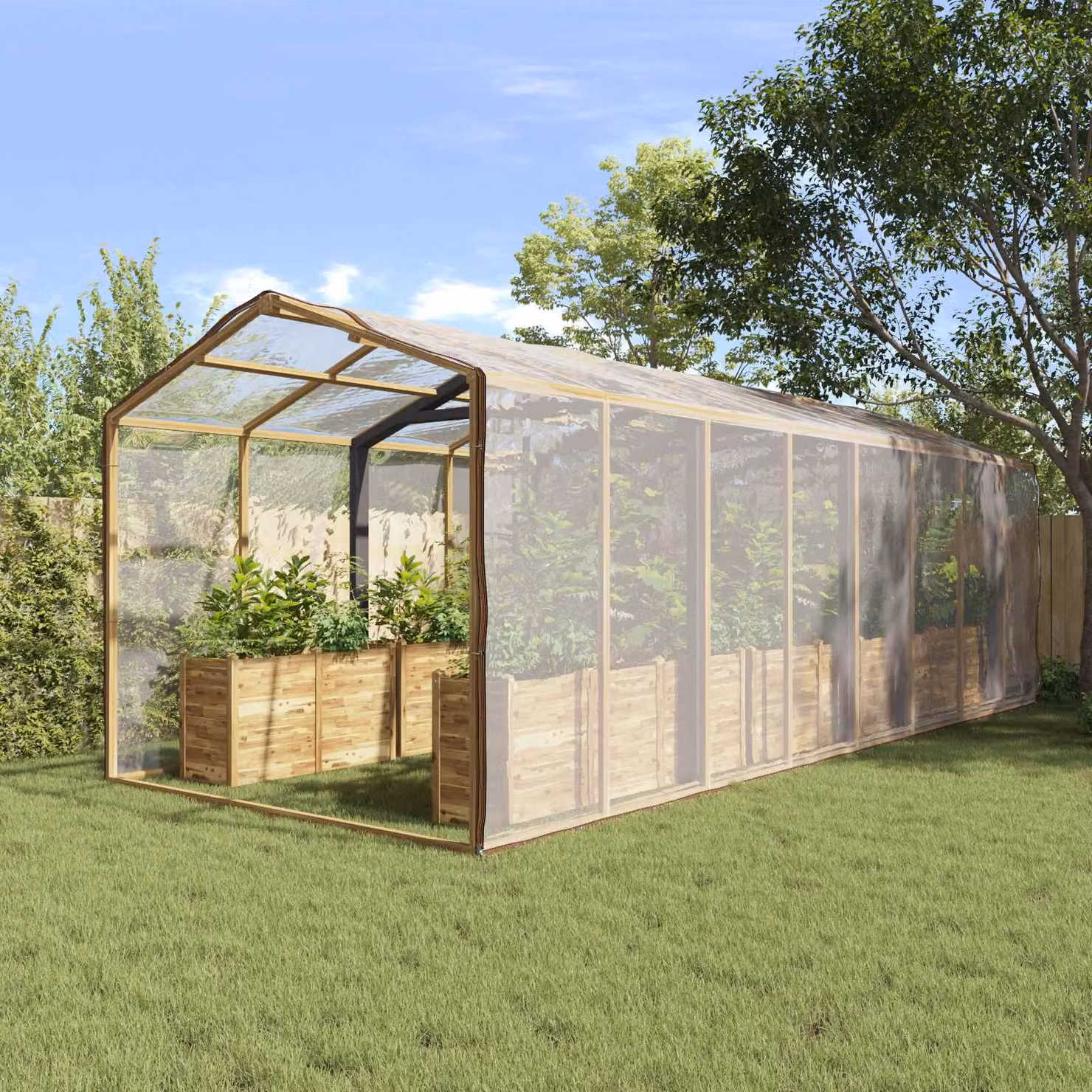 Copertura per piante traslucida vidaXL in plastica 6 x 10 m