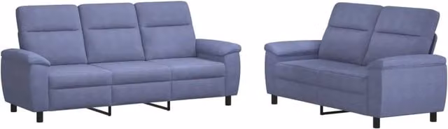 Set di 2 divani moderni vidaXL in tessuto blu con struttura in metallo per il tuo soggiorno