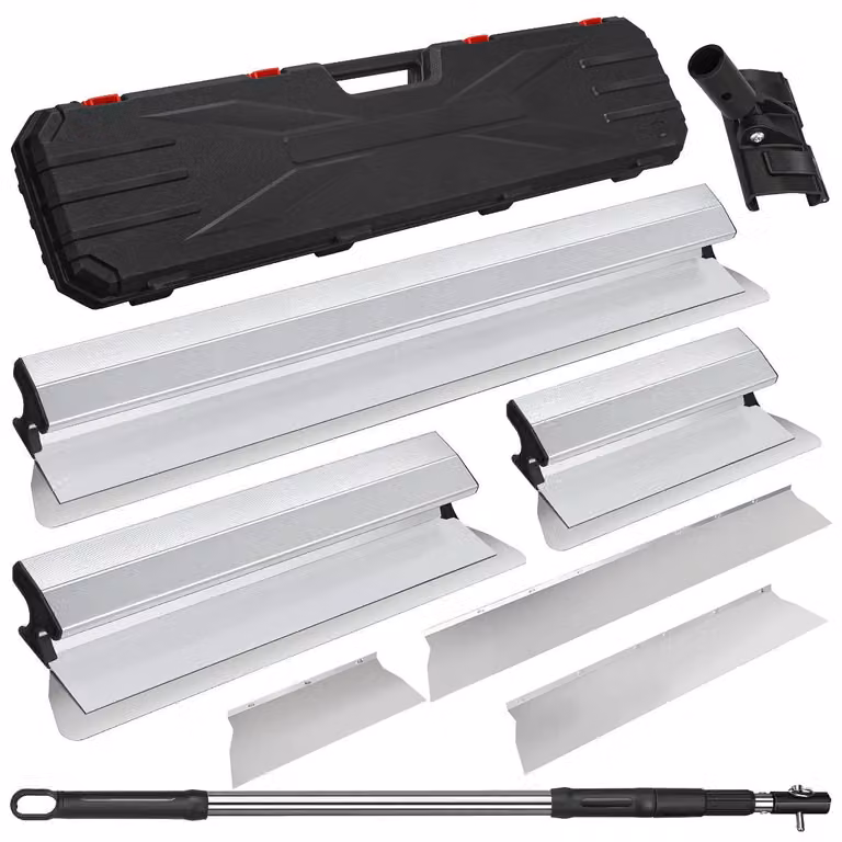 Set di spatole per livellare in acciaio inossidabile, dimensioni 30+50+80 cm, con manico telescopico