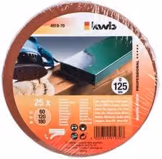 Set di 25 dischi abrasivi in carta per levigatrice roto-orbitale kwb, diametro 125 mm, grana assortita, multicolore